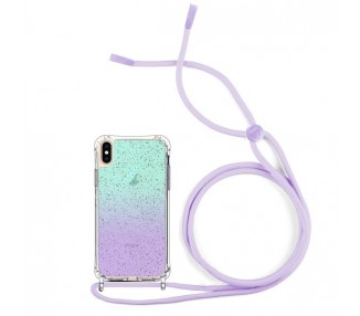 Funda Brillante con Degradado Anti-golpe con Cordón - Iphone X / XS