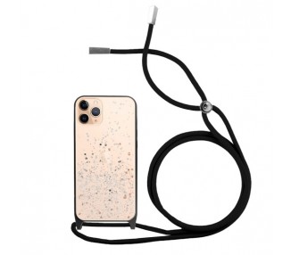Funda Brillantina con Cordón iPhone 11 Pro con Borde de Color