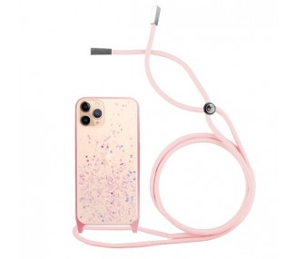 Funda Brillantina con Cordón iPhone 11 Pro con Borde de Color
