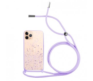 Funda Brillantina con Cordón iPhone 11 Pro con Borde de Color