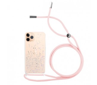 Funda Brillantina con Cordón iPhone 11 Pro con Borde de Color