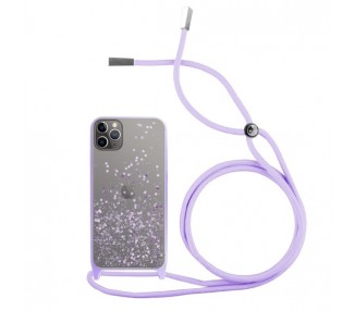 Funda Brillantina con Cordón iPhone 11 Pro Max con Borde de Color