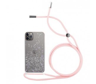 Funda Brillantina con Cordón iPhone 11 Pro Max con Borde de Color