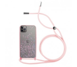 Funda Brillantina con Cordón iPhone 11 Pro Max con Borde de Color
