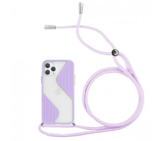 Funda Efecto Mate con Cordón Huawei P40 Lite-E 4-Colores