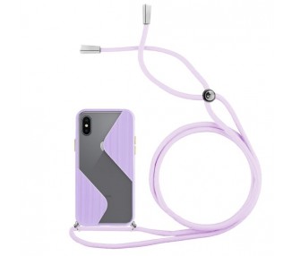 Funda Efecto Mate con Cordón IPhone X / Xs 4-Colores