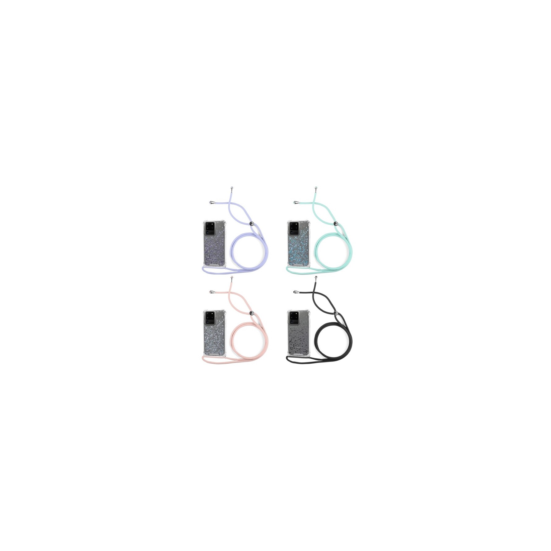 Funda Gel transparente con Cordón Samsung S20 Ultra 4-Colores