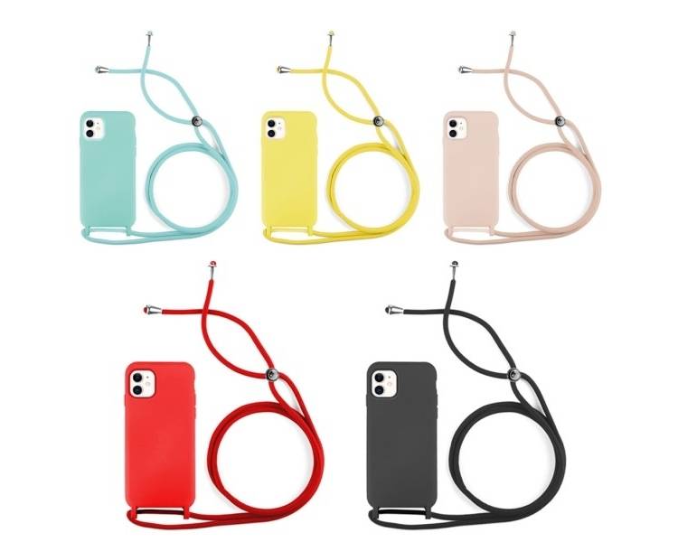Funda suave con Cordón Iphone 12 Mini 5.4 5-Colores"