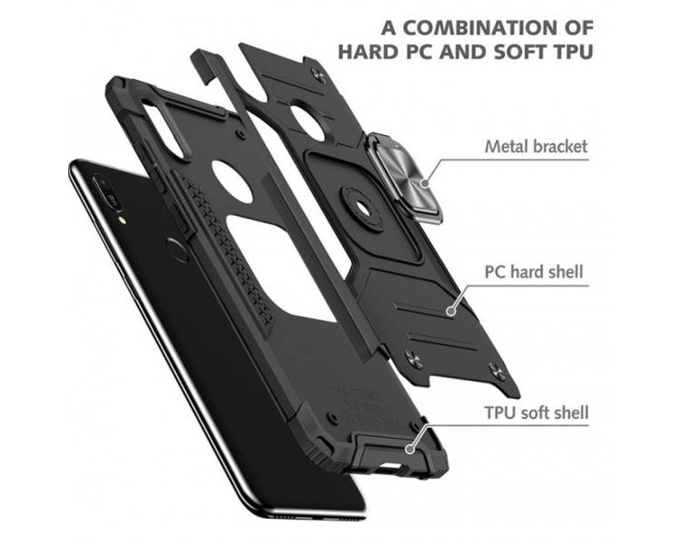 Funda Antigolpe Armor-Case Huawei Mate 40 Lite con Imán y Soporte de Anilla 360º