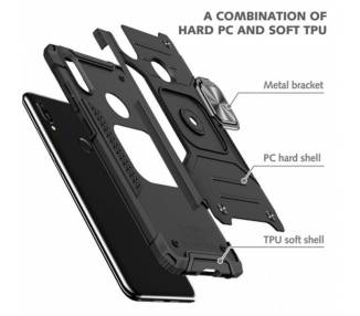 Funda Antigolpe Armor-Case Xiaomi Mi Note 10 Lite con Imán y Soporte de Anilla 360º