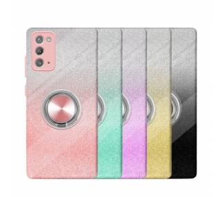 Funda Silicona Brillante Samsung Galaxy Note 20 Imán Soporte Anilla 5 Colores