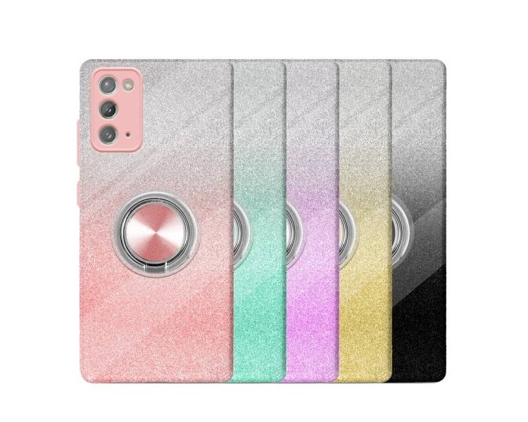 Funda Silicona Brillante Samsung Galaxy Note 20 con Imán y Soporte de Anilla 360º 5 Colores