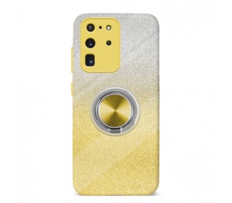 Funda Silicona Brillante Samsung Galaxy S20 Ultra Imán Soporte Anilla 5 Colores