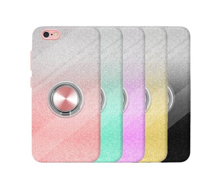 Funda Silicona Brillante iPhone 6/6s con Imán y Soporte de Anilla 360º 5 Colores