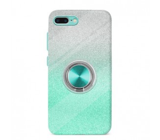 Funda Silicona Brillante iPhone 7/8 Plus Imán Soporte Anilla 5 Colores