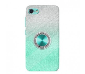 Funda Silicona Brillante iPhone 7/8/SE Imán Soporte Anilla 5 Colores