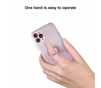 Funda Silicona Brillante iPhone XS con Imán y Soporte de Anilla 360º 5 Colores