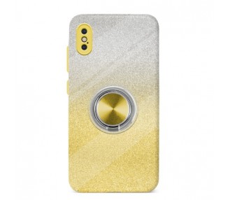 Funda Silicona Brillante iPhone XS con Imán y Soporte de Anilla 360º 5 Colores