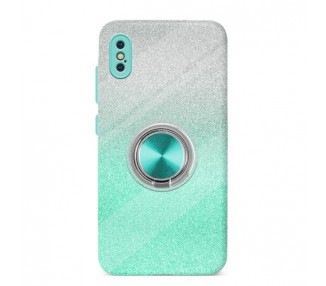 Funda Silicona Brillante iPhone XS con Imán y Soporte de Anilla 360º 5 Colores