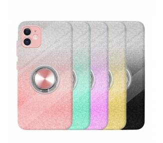 Funda Silicona Brillante iPhone 11 con Imán y Soporte de Anilla 360º 5 Colores