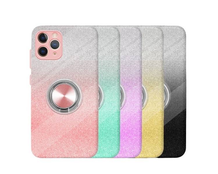 Funda Silicona Brillante iPhone 11 Pro con Imán y Soporte de Anilla 360º 5 Colores