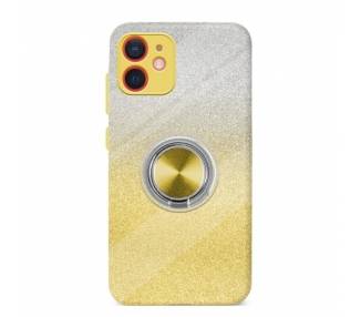 Funda Silicona Brillante iPhone 12 Mini con Imán y Soporte de Anilla 360º 5 Colores