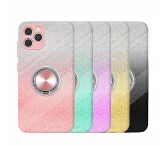 Funda Silicona Brillante iPhone 12 Pro/12 6.1 con Imán y Soporte de Anilla 360º 5 Colores"