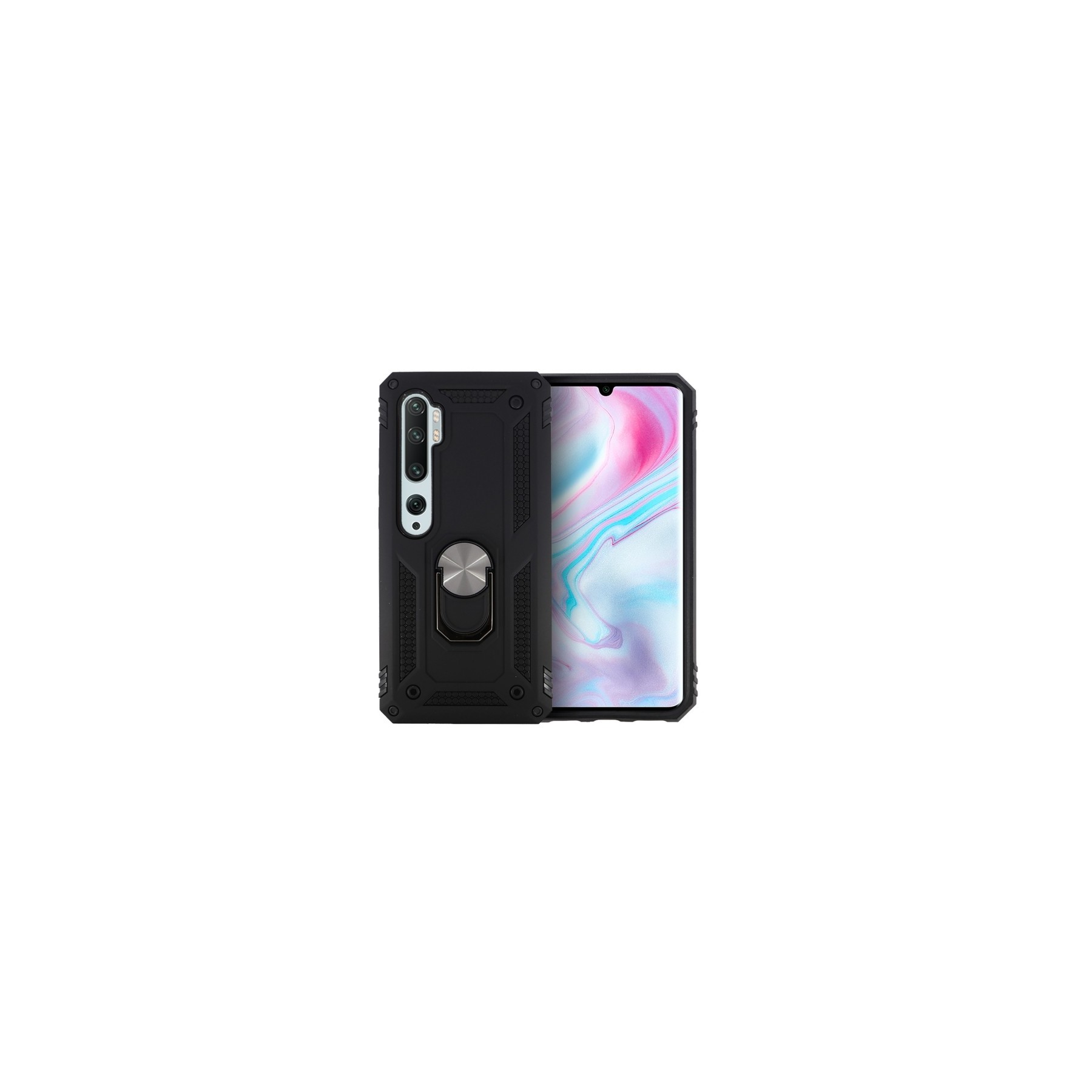 Funda Aluminio Antigolpe Huawei P40 Lite E con Imán y Soporte de Anilla 360º