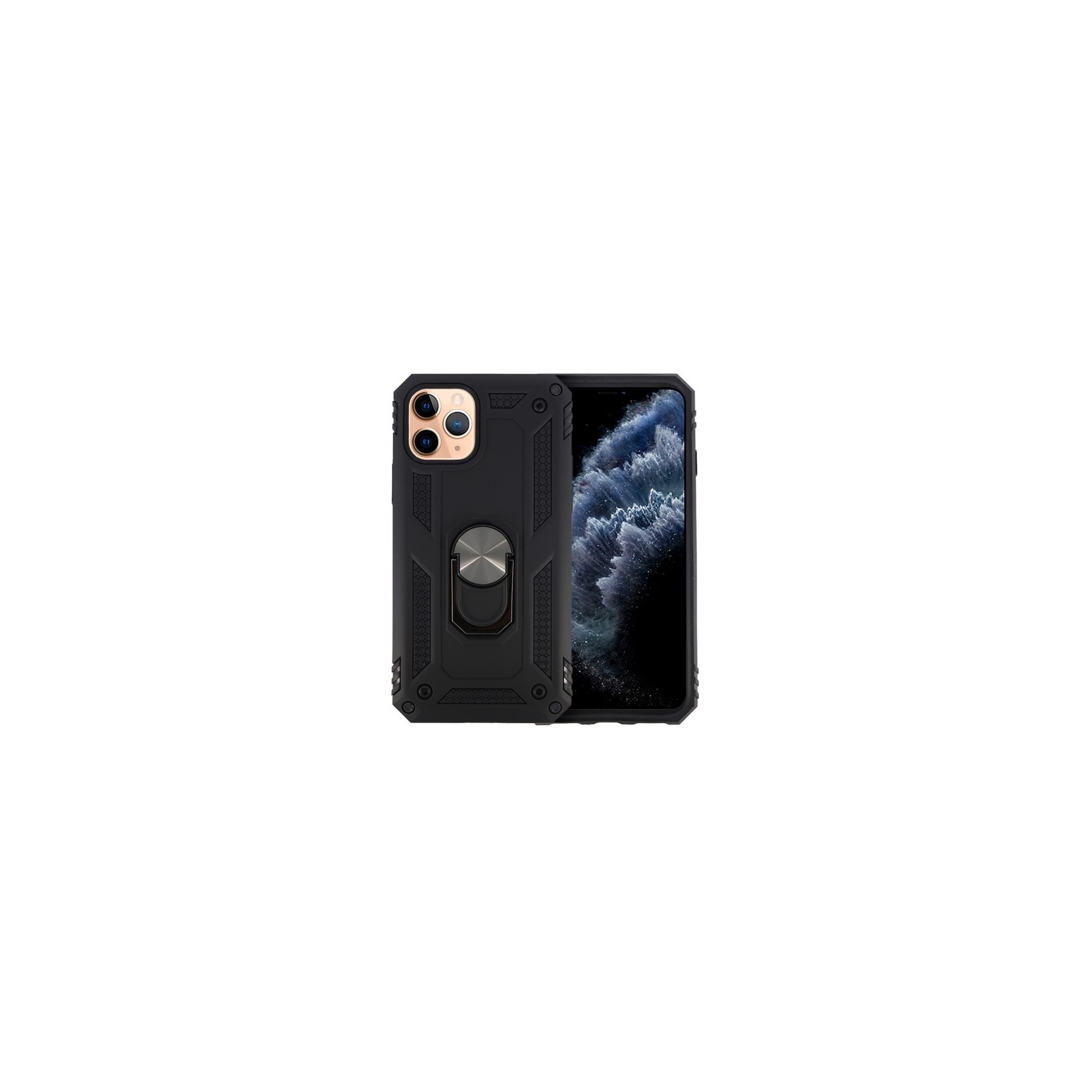 Funda Aluminio Antigolpe IPhone 11 Pro con Imán y Soporte de Anilla 360º