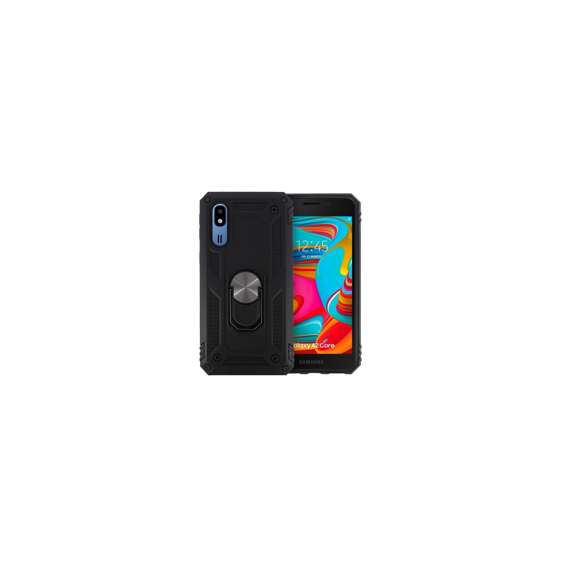 Funda Aluminio Antigolpe Samsung Galaxy A2 Core Imán Soporte Anilla