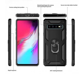 Funda Aluminio Antigolpe Samsung Galaxy J4 Plus Imán Soporte Anilla