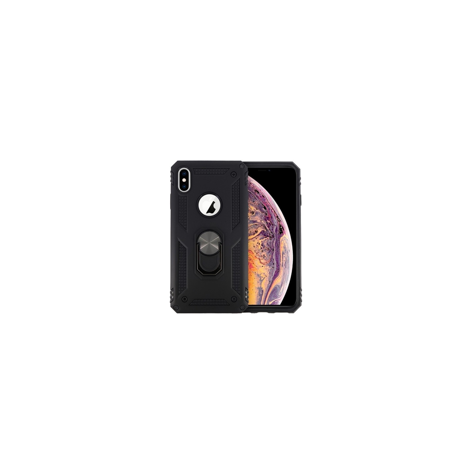 Funda Aluminio Antigolpe IPhone XS MAX con Imán y Soporte de Anilla 360º
