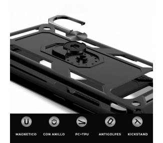 Funda Aluminio Antigolpe IPhone XS MAX con Imán y Soporte de Anilla 360º