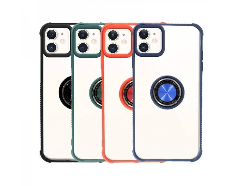 Funda Gel Antigolpe iPhone 12 Mini 5,4 con Imán y Soporte de Anilla 360º 4 Colores"