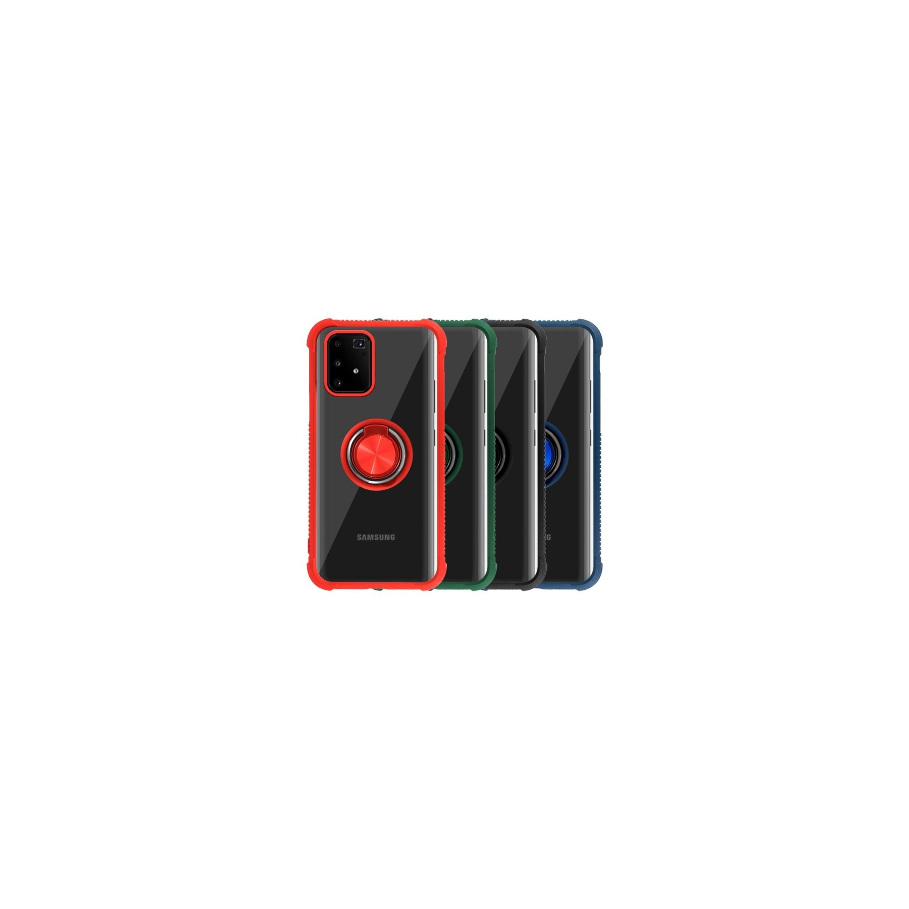 Funda Gel Antigolpe Samsung Galaxy A91/S10 Lite Imán Soporte Anilla 4 Colores