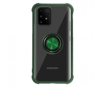 Funda Gel Antigolpe Samsung Galaxy A91/S10 Lite Imán Soporte Anilla 4 Colores