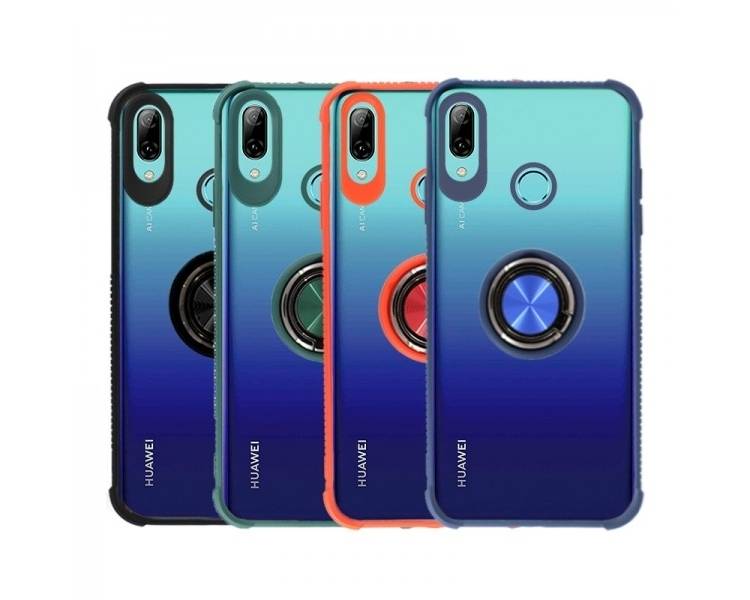 Funda Gel Antigolpe Huawei P Smart 2019 con Imán y Soporte de Anilla 360º 4 Colores