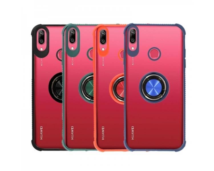 Funda Gel Antigolpe Huawei Y9 2019 con Imán y Soporte de Anilla 360º 4 Colores