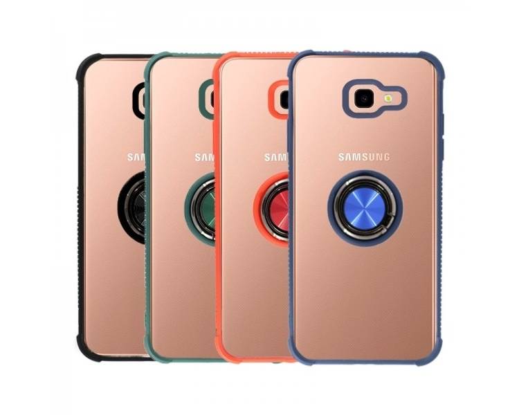 Funda Gel Antigolpe Samsung Galaxy J4 Plus con Imán y Soporte de Anilla 360º 4 Colores