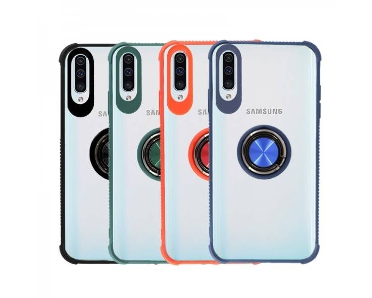 Funda Gel Antigolpe Samsung Galaxy A50 Imán Soporte Anilla 4 Colores