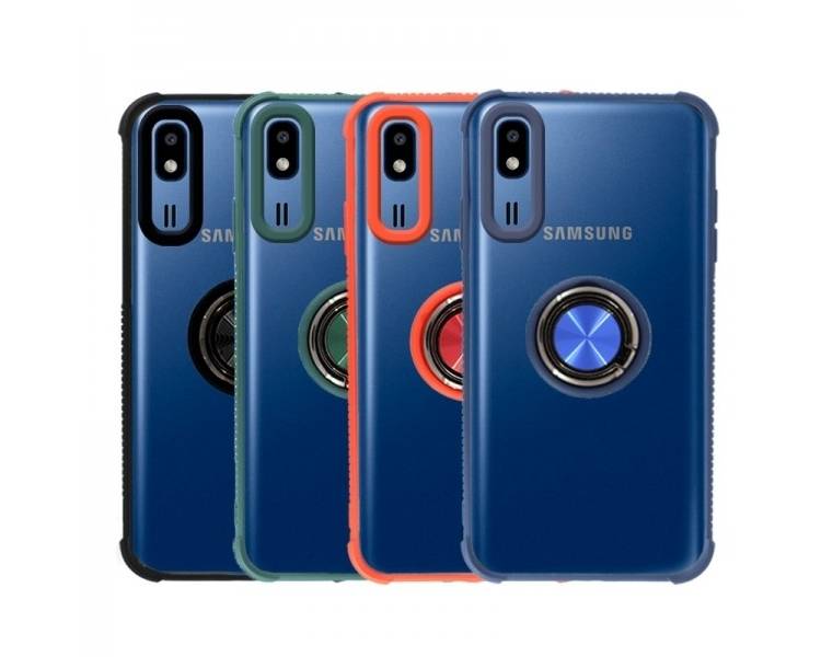 Funda Gel Antigolpe Samsung Galaxy A2 Core con Imán y Soporte de Anilla 360º 4 Colores
