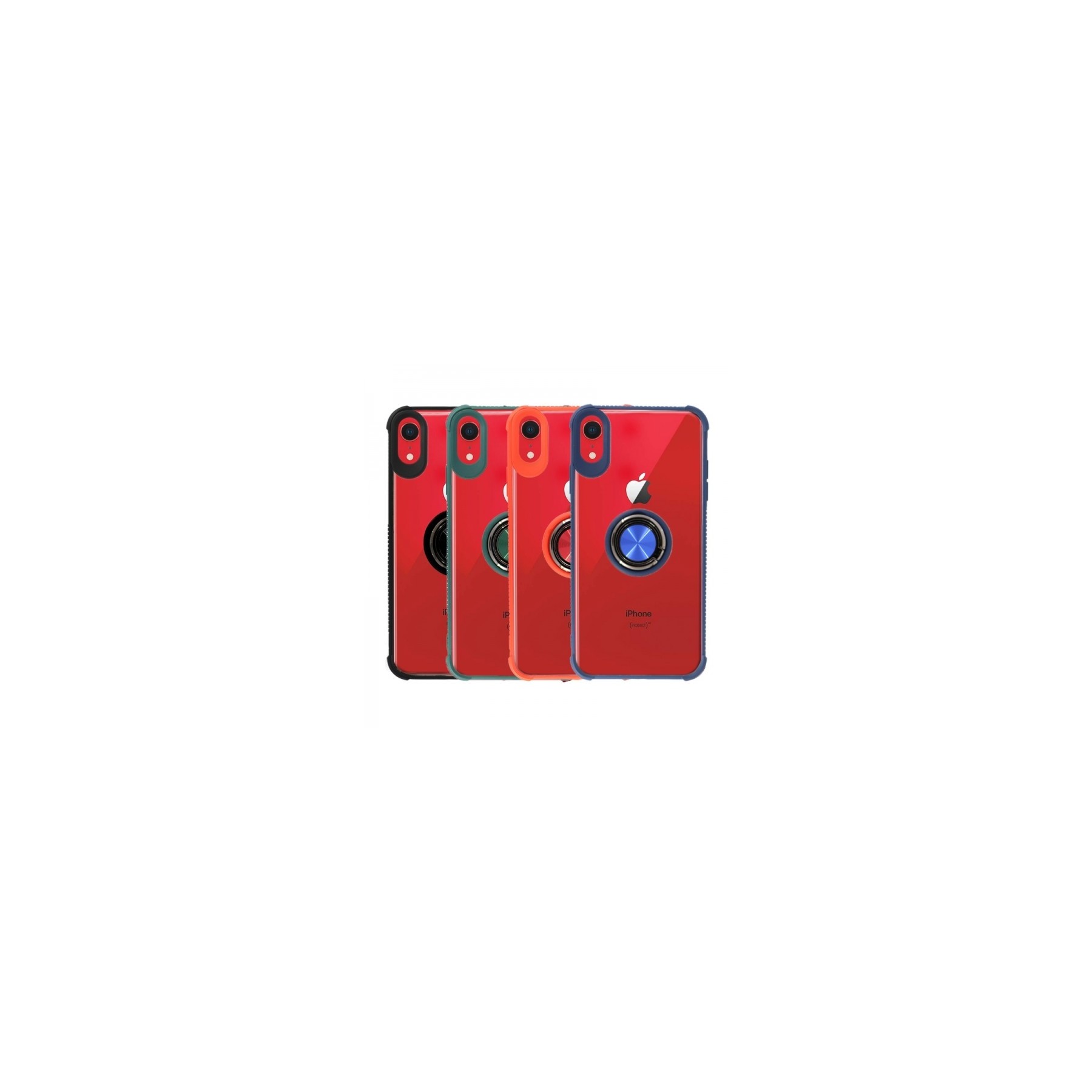 Funda Gel Antigolpe iPhone Xr con Imán y Soporte de Anilla 360º 4 Colores