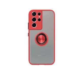 Funda Gel Samsung Galaxy S21 Ultra Iman con soporte Smoked