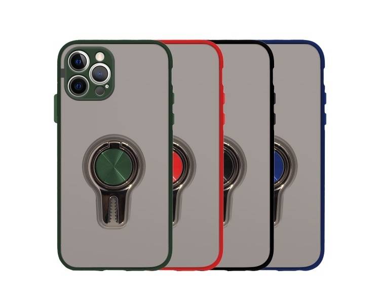 Funda Gel iPhone 12 Pro Max con Anillo Magnetico y Soporte para Coche