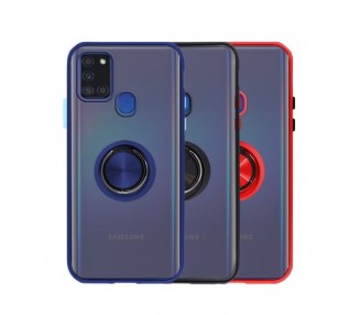 Funda Gel Samsung Galaxy A21 Iman con soporte Smoked