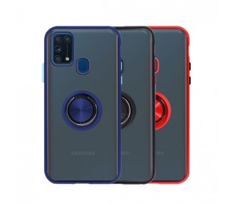 Funda Gel Samsung Galaxy M31 Iman con soporte Smoked