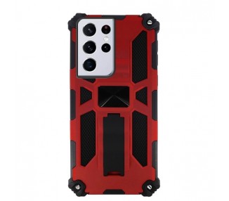 Funda Aluminio Antigolpe Samsung Galaxy S21 Ultra con Imán y Soporte de Pestaña