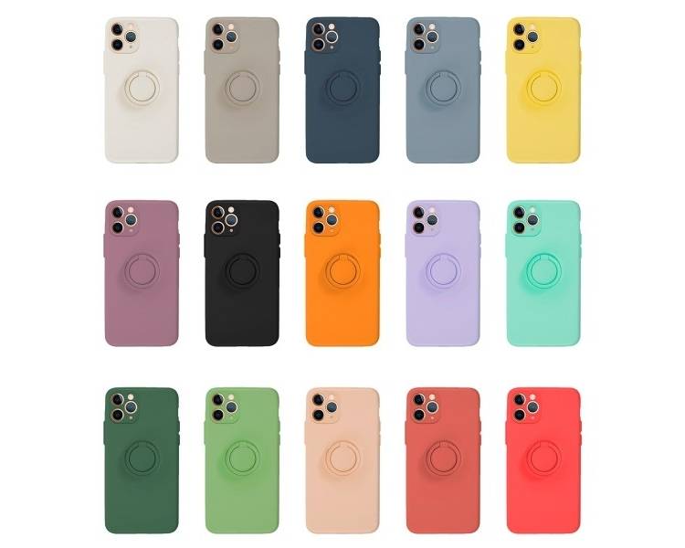 Funda Gel Silicona Suave Flexible para iPhone 11 Pro con Imán y Soporte de Anilla 360º 15 Colores