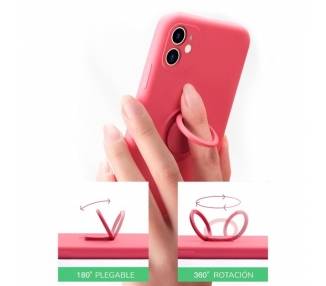 Funda Gel Silicona Suave Flexible para iPhone XS Max con Imán y Soporte de Anilla 360º 15 Colores