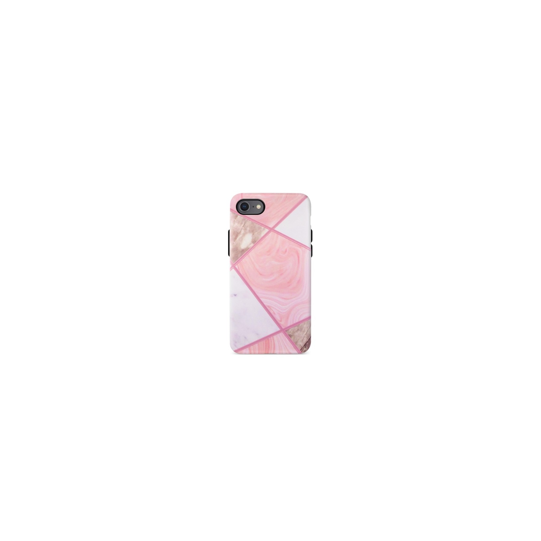 Funda Gel Relieve IPhone 7/8/SE - Mármol Geométrico Rosa